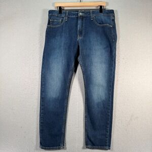 Bonobos Slim Taper Jeans Mens 35x28 Blue Medium Wash Denim‎ Classic Comfort Boy
